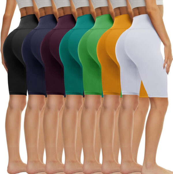 689b2c9732043eb89a1bb52181f2144e17f92a439547252b3816d.jpg TNNZEET 7 Pack Biker Shorts for Women - 5''/8''/3'' High Waisted Workout Tummy Control Spandex Gym Shorts for Yoga Athletic