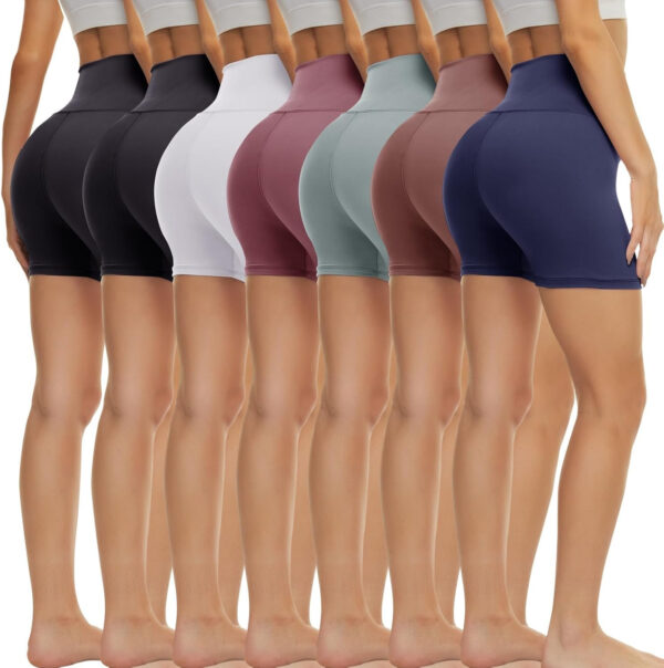 689b2c98bd1cd24a2a262f8b397469aaec42a302c125d1618a49d.jpg TNNZEET 7 Pack Biker Shorts for Women - 5''/8''/3'' High Waisted Workout Tummy Control Spandex Gym Shorts for Yoga Athletic