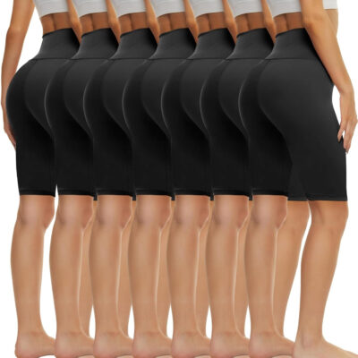 689b2c9bbc0d2d4cbfb7e07c12ed03f3e6a9727d0d14100436501.jpg TNNZEET 7 Pack Biker Shorts for Women - 5''/8''/3'' High Waisted Workout Tummy Control Spandex Gym Shorts for Yoga Athletic