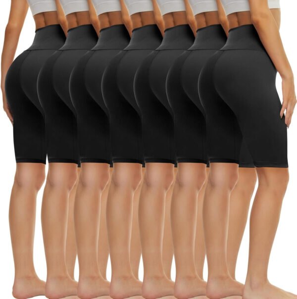 689b2c9bbc0d2d4cbfb7e07c12ed03f3e6a9727d0d14100436501.jpg TNNZEET 7 Pack Biker Shorts for Women - 5''/8''/3'' High Waisted Workout Tummy Control Spandex Gym Shorts for Yoga Athletic