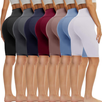 689b2ca110272df52ed1c6e26a04f86a242aa841fa85df4d61913.jpg TNNZEET 7 Pack Biker Shorts for Women - 5''/8''/3'' High Waisted Workout Tummy Control Spandex Gym Shorts for Yoga Athletic