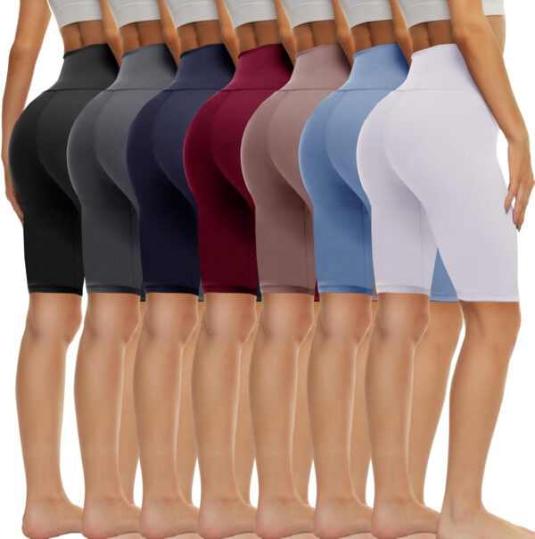 689b2ca110272df52ed1c6e26a04f86a242aa841fa85df4d61913.jpg TNNZEET 7 Pack Biker Shorts for Women - 5''/8''/3'' High Waisted Workout Tummy Control Spandex Gym Shorts for Yoga Athletic