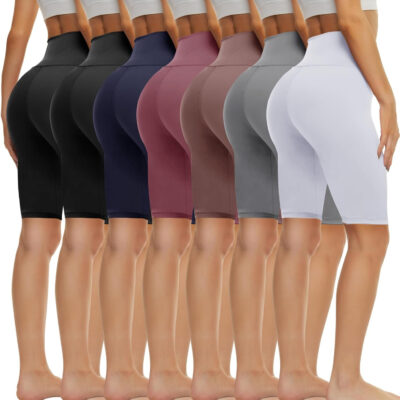 689b2ca3e5877bee5f64b873635bf65b757cc712070f1d8f4a43c.jpg TNNZEET 7 Pack Biker Shorts for Women - 5''/8''/3'' High Waisted Workout Tummy Control Spandex Gym Shorts for Yoga Athletic