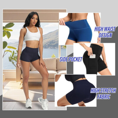 689b2ca6e3319ef737c2443ebb2d4ed8181b6c6b03a22c5b34623.jpg TNNZEET 7 Pack Biker Shorts for Women - 5''/8''/3'' High Waisted Workout Tummy Control Spandex Gym Shorts for Yoga Athletic