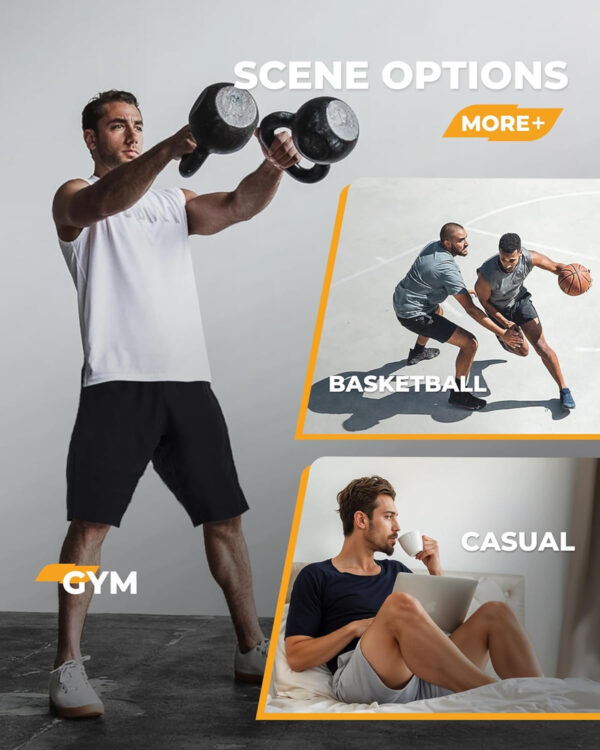 2 Pack Mens Gym Basketball Shorts - Athletic Black Workout Quick Dry Shorts with Pockets for Casual Running