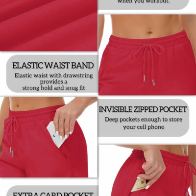 689b2e5ec57884652e97ea9daec9d9f34e5dbd393cab131b3b5e8.jpg Women's Running Shorts with Liner 3 Zipper Pockets Elastic Workout Athletic Gym Yoga Shorts