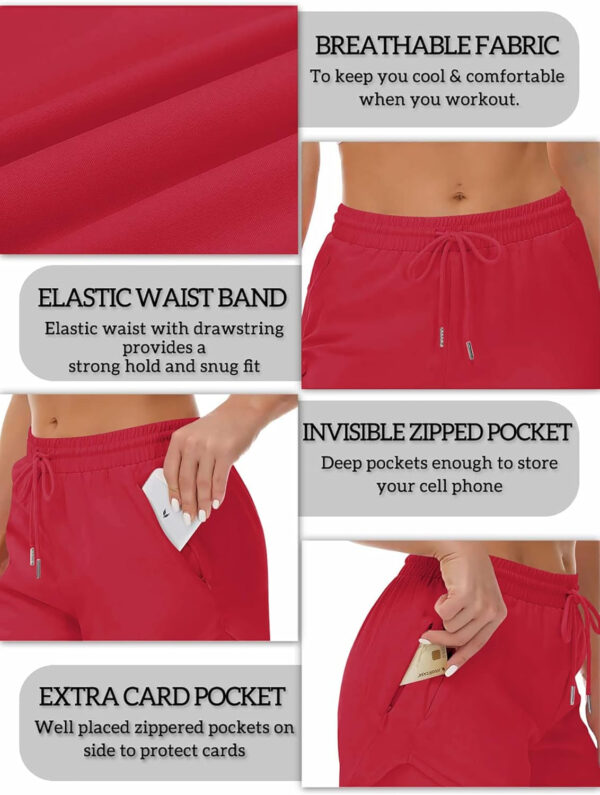689b2e5ec57884652e97ea9daec9d9f34e5dbd393cab131b3b5e8.jpg Women's Running Shorts with Liner 3 Zipper Pockets Elastic Workout Athletic Gym Yoga Shorts