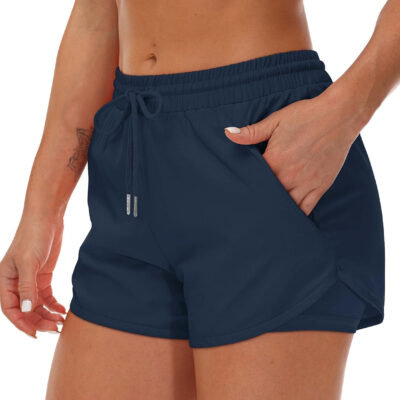 689b2e63c40b8f4dc32b306ac1255c0d3c56ac3d1ddaa9d11b47f.jpg Women's Running Shorts with Liner 3 Zipper Pockets Elastic Workout Athletic Gym Yoga Shorts