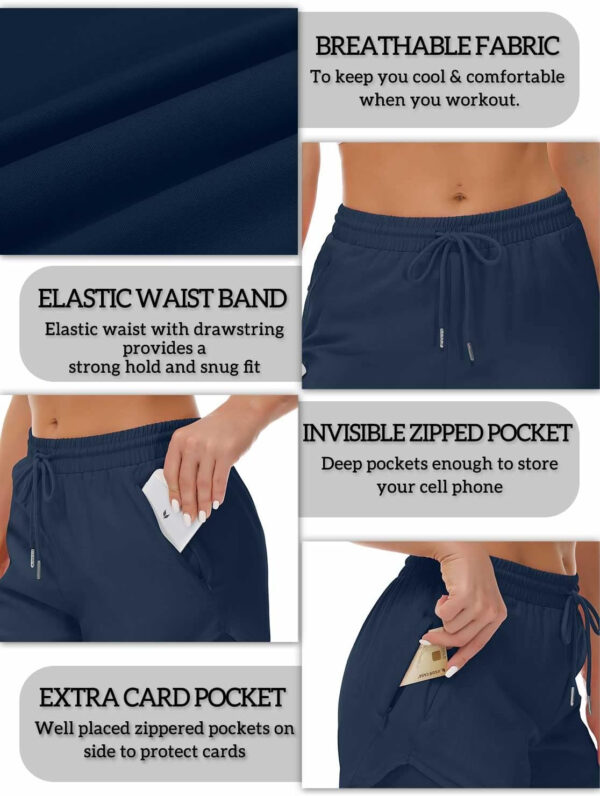 689b2e67e88e5630d02c881b0f33633a031dec19613992108e3ed.jpg Women's Running Shorts with Liner 3 Zipper Pockets Elastic Workout Athletic Gym Yoga Shorts