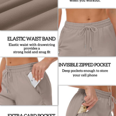 689b2e7ac579aaf78c9b00fa6f84fd986476e0d2914a65d4bf3fd.jpg Women's Running Shorts with Liner 3 Zipper Pockets Elastic Workout Athletic Gym Yoga Shorts