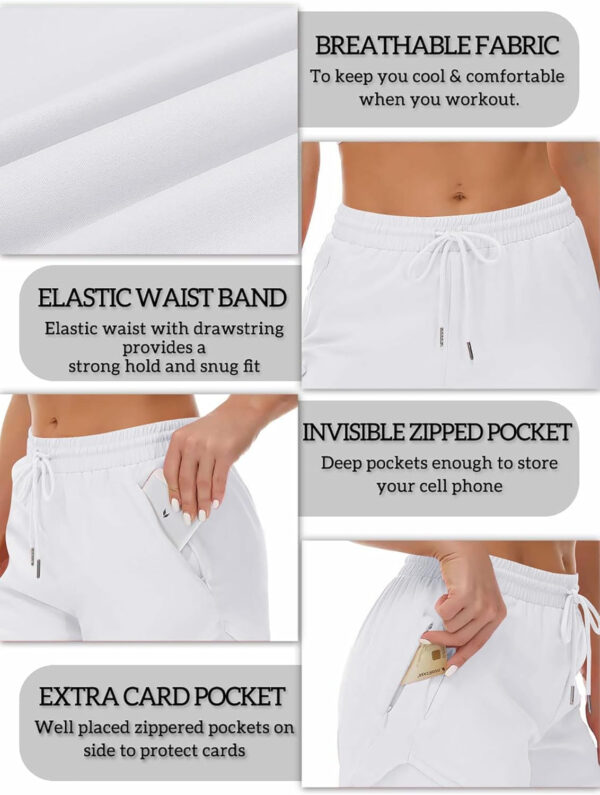 689b2e818d37cc22b2618580e749c77eee5e982ab8d841a7d286a.jpg Women's Running Shorts with Liner 3 Zipper Pockets Elastic Workout Athletic Gym Yoga Shorts
