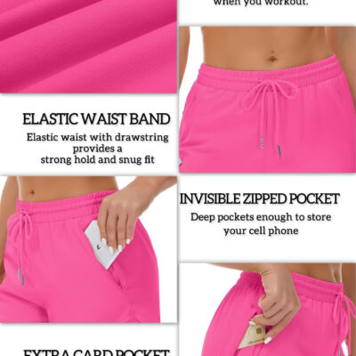689b2e8b11f1777a51557599ec275607530451152739ba08d0916.jpg Women's Running Shorts with Liner 3 Zipper Pockets Elastic Workout Athletic Gym Yoga Shorts