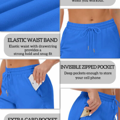689b2e922961b4b8ad857344094f883677aa5f5a4d95017daff0e.jpg Women's Running Shorts with Liner 3 Zipper Pockets Elastic Workout Athletic Gym Yoga Shorts