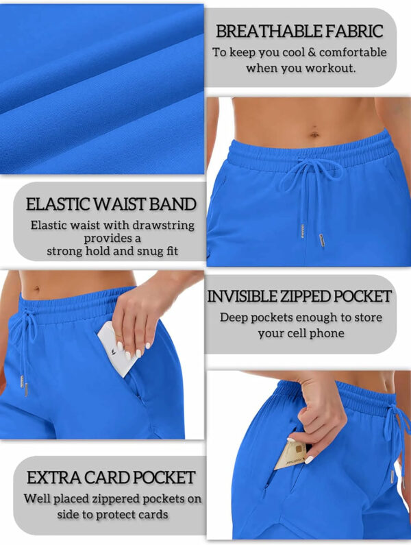 689b2e922961b4b8ad857344094f883677aa5f5a4d95017daff0e.jpg Women's Running Shorts with Liner 3 Zipper Pockets Elastic Workout Athletic Gym Yoga Shorts