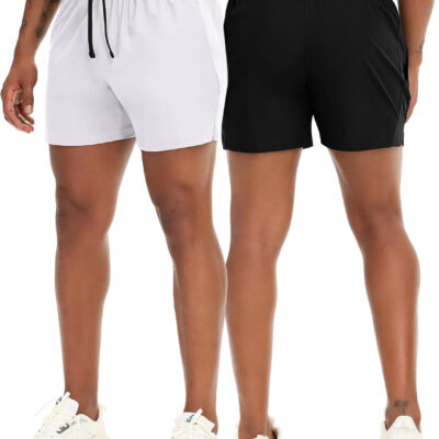 VPOS 2 Pack Men's Athletic Shorts 5/7 Inch Inseam, Mens Workout Shorts Lightweight Quick Dry Gym Running Shorts for Men