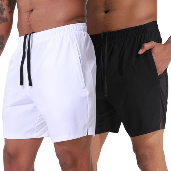 VPOS 2 Pack Men's Athletic Shorts 5/7 Inch Inseam, Mens Workout Shorts Lightweight Quick Dry Gym Running Shorts for Men
