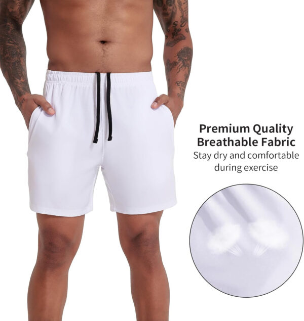 VPOS 2 Pack Men's Athletic Shorts 5/7 Inch Inseam, Mens Workout Shorts Lightweight Quick Dry Gym Running Shorts for Men