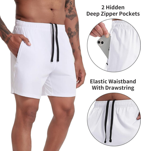 VPOS 2 Pack Men's Athletic Shorts 5/7 Inch Inseam, Mens Workout Shorts Lightweight Quick Dry Gym Running Shorts for Men