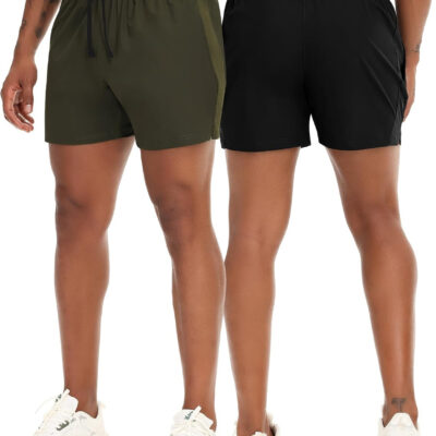VPOS 2 Pack Men's Athletic Shorts 5/7 Inch Inseam, Mens Workout Shorts Lightweight Quick Dry Gym Running Shorts for Men