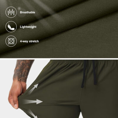 VPOS 2 Pack Men's Athletic Shorts 5/7 Inch Inseam, Mens Workout Shorts Lightweight Quick Dry Gym Running Shorts for Men