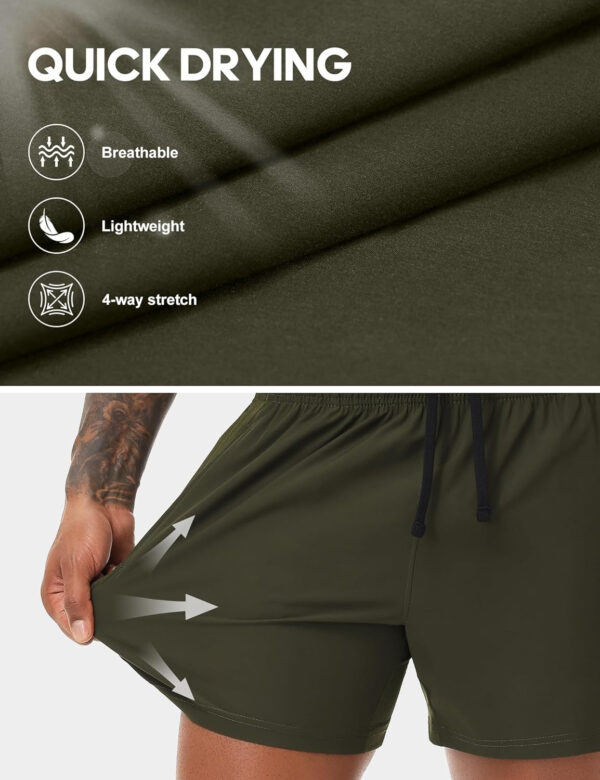 VPOS 2 Pack Men's Athletic Shorts 5/7 Inch Inseam, Mens Workout Shorts Lightweight Quick Dry Gym Running Shorts for Men