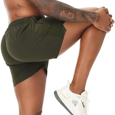 VPOS 2 Pack Men's Athletic Shorts 5/7 Inch Inseam, Mens Workout Shorts Lightweight Quick Dry Gym Running Shorts for Men