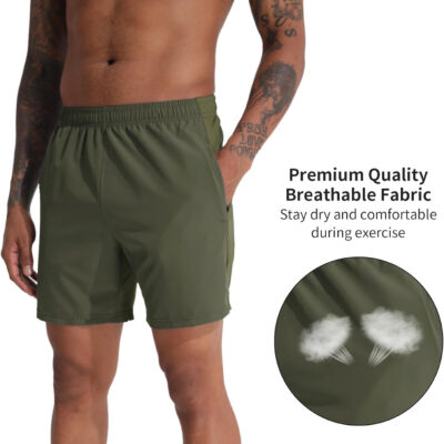 VPOS 2 Pack Men's Athletic Shorts 5/7 Inch Inseam, Mens Workout Shorts Lightweight Quick Dry Gym Running Shorts for Men