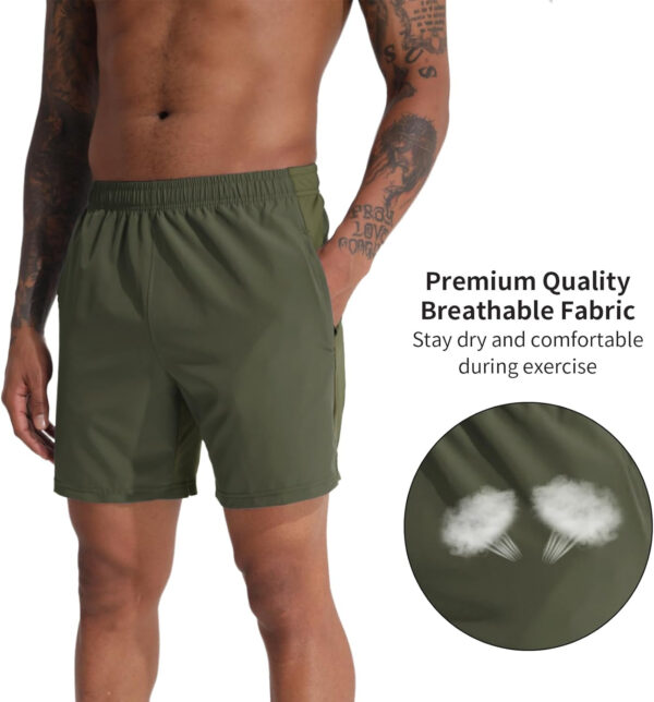VPOS 2 Pack Men's Athletic Shorts 5/7 Inch Inseam, Mens Workout Shorts Lightweight Quick Dry Gym Running Shorts for Men
