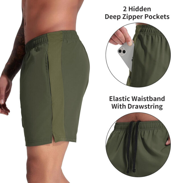 VPOS 2 Pack Men's Athletic Shorts 5/7 Inch Inseam, Mens Workout Shorts Lightweight Quick Dry Gym Running Shorts for Men
