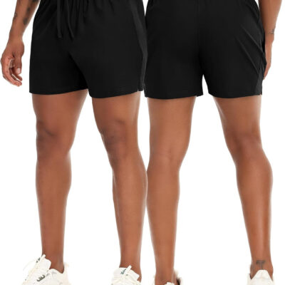 VPOS 2 Pack Men's Athletic Shorts 5/7 Inch Inseam, Mens Workout Shorts Lightweight Quick Dry Gym Running Shorts for Men