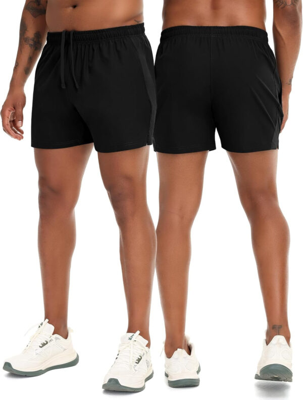 VPOS 2 Pack Men's Athletic Shorts 5/7 Inch Inseam, Mens Workout Shorts Lightweight Quick Dry Gym Running Shorts for Men