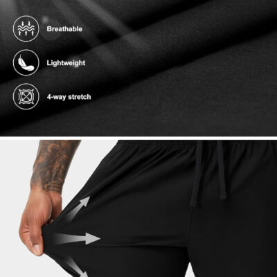 VPOS 2 Pack Men's Athletic Shorts 5/7 Inch Inseam, Mens Workout Shorts Lightweight Quick Dry Gym Running Shorts for Men