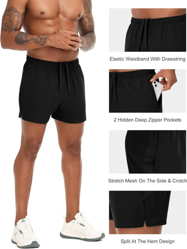 VPOS 2 Pack Men's Athletic Shorts 5/7 Inch Inseam, Mens Workout Shorts Lightweight Quick Dry Gym Running Shorts for Men