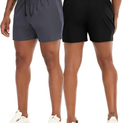 VPOS 2 Pack Men's Athletic Shorts 5/7 Inch Inseam, Mens Workout Shorts Lightweight Quick Dry Gym Running Shorts for Men