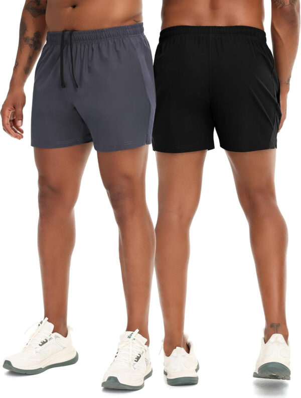 VPOS 2 Pack Men's Athletic Shorts 5/7 Inch Inseam, Mens Workout Shorts Lightweight Quick Dry Gym Running Shorts for Men