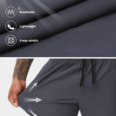 VPOS 2 Pack Men's Athletic Shorts 5/7 Inch Inseam, Mens Workout Shorts Lightweight Quick Dry Gym Running Shorts for Men