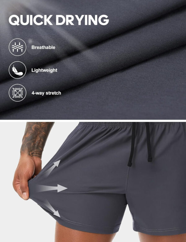 VPOS 2 Pack Men's Athletic Shorts 5/7 Inch Inseam, Mens Workout Shorts Lightweight Quick Dry Gym Running Shorts for Men