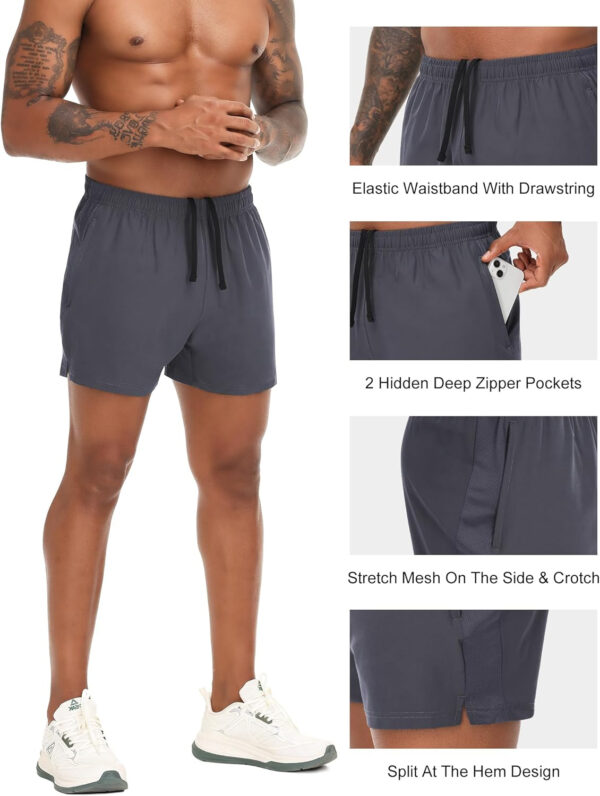 VPOS 2 Pack Men's Athletic Shorts 5/7 Inch Inseam, Mens Workout Shorts Lightweight Quick Dry Gym Running Shorts for Men