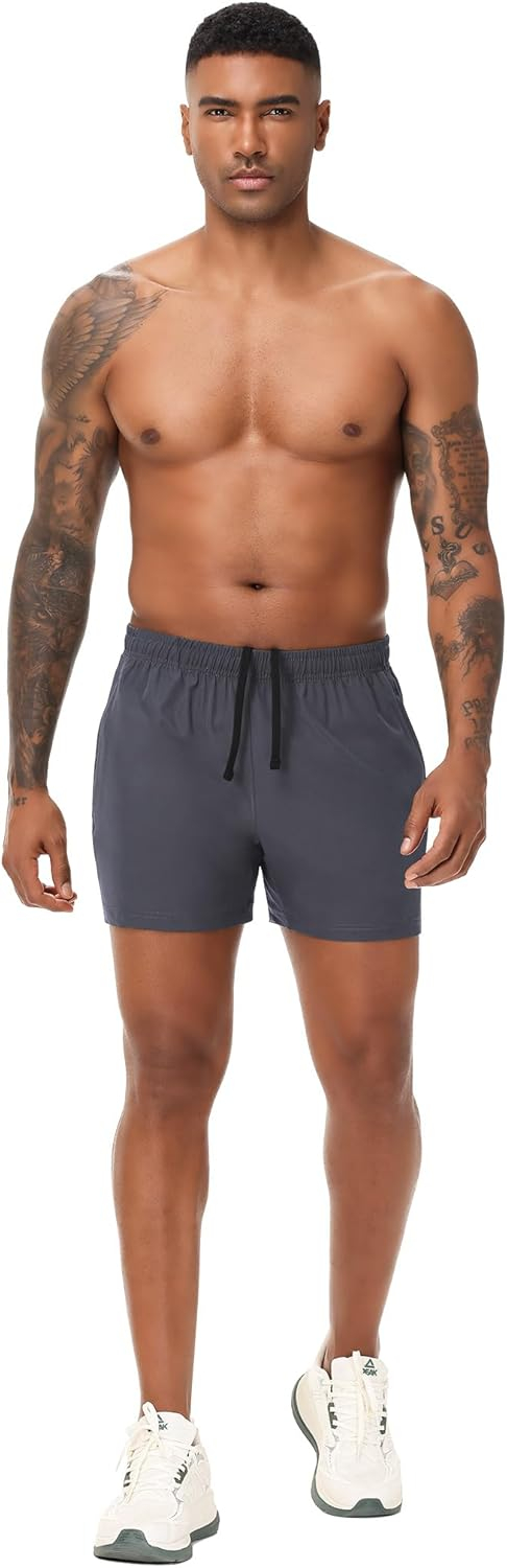 VPOS 2 Pack Men's Athletic Shorts 5/7 Inch Inseam, Mens Workout Shorts Lightweight Quick Dry Gym Running Shorts for Men