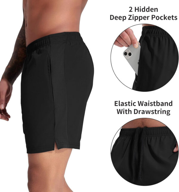 VPOS 2 Pack Men's Athletic Shorts 5/7 Inch Inseam, Mens Workout Shorts Lightweight Quick Dry Gym Running Shorts for Men