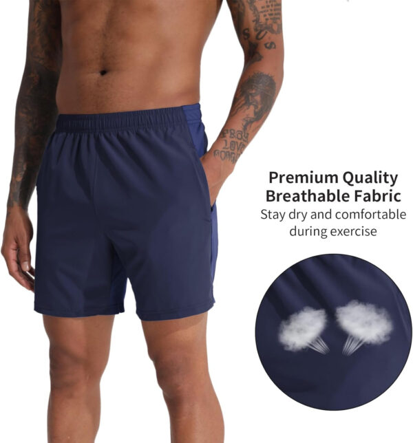 VPOS 2 Pack Men's Athletic Shorts 5/7 Inch Inseam, Mens Workout Shorts Lightweight Quick Dry Gym Running Shorts for Men