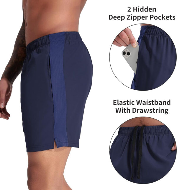 VPOS 2 Pack Men's Athletic Shorts 5/7 Inch Inseam, Mens Workout Shorts Lightweight Quick Dry Gym Running Shorts for Men