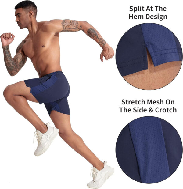 VPOS 2 Pack Men's Athletic Shorts 5/7 Inch Inseam, Mens Workout Shorts Lightweight Quick Dry Gym Running Shorts for Men
