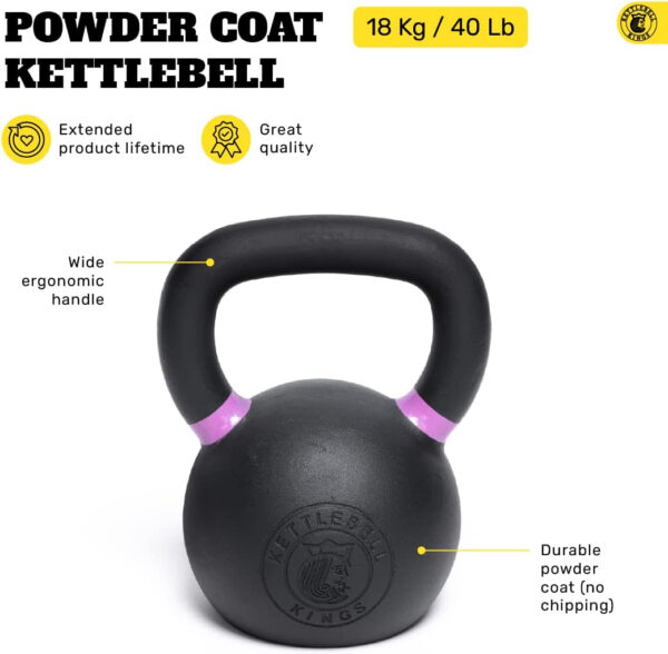 689b39291137be46c2606bedef16982778fb77e8fc7923e865ece.jpg Kettlebell Kings Powder Coated Kettlebell Weights - 9-97 lb Strength Training Kettlebells for Men and Women - Hand Weights Workout Gym Equipment - Weights Set for Home Gym- New