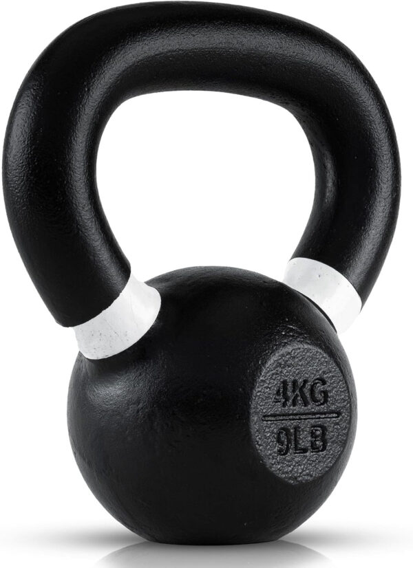 689b39647123dfb7d31ac2fdefb61198f4ef2f52c8d5d8ec524cd.jpg Single Cast Iron Kettlebell | Powder Coated - Wide Handle Weights for Core & Glute Workouts Swings, Squats, Deadlifts Strength, Endurance & Flexibility for Men & Women