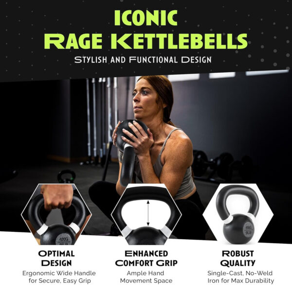 689b396d28452494e9aba645242e67af9db38eaf777d50b10ebd4.jpg Single Cast Iron Kettlebell | Powder Coated - Wide Handle Weights for Core & Glute Workouts Swings, Squats, Deadlifts Strength, Endurance & Flexibility for Men & Women