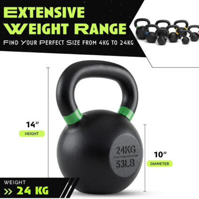 689b397411aa3ac4a9b7468b9bafa42aedbf4170233cb702cdc01.jpg Single Cast Iron Kettlebell | Powder Coated - Wide Handle Weights for Core & Glute Workouts Swings, Squats, Deadlifts Strength, Endurance & Flexibility for Men & Women