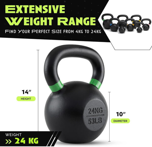 689b397411aa3ac4a9b7468b9bafa42aedbf4170233cb702cdc01.jpg Single Cast Iron Kettlebell | Powder Coated - Wide Handle Weights for Core & Glute Workouts Swings, Squats, Deadlifts Strength, Endurance & Flexibility for Men & Women