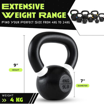 689b39756d0f5339faf3f8ec8ffffeb1e9dfdb8dac3d9d57f20b2.jpg Single Cast Iron Kettlebell | Powder Coated - Wide Handle Weights for Core & Glute Workouts Swings, Squats, Deadlifts Strength, Endurance & Flexibility for Men & Women
