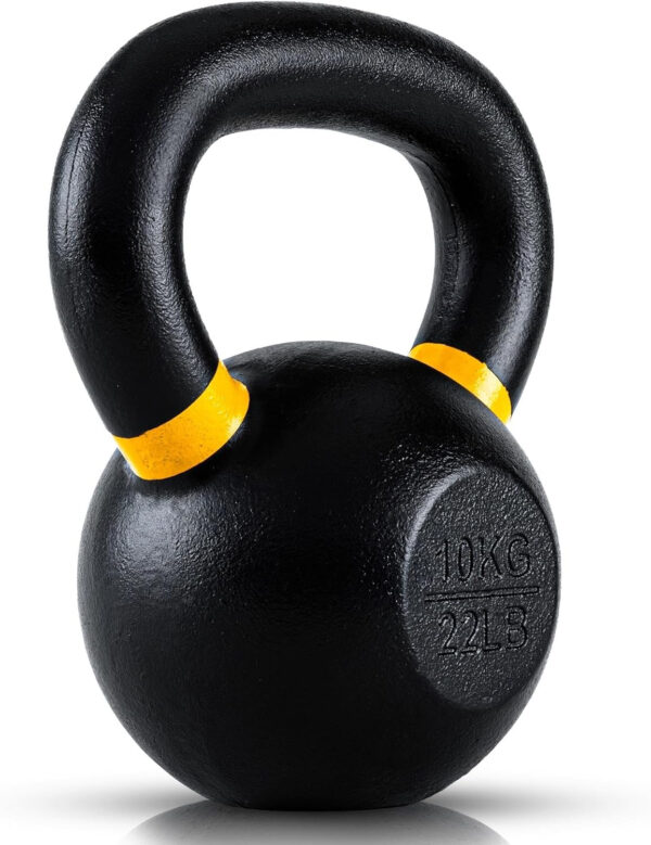 689b397d8d34e894d0e522e668a46b636d523cc9aee1b862a76c6.jpg Single Cast Iron Kettlebell | Powder Coated - Wide Handle Weights for Core & Glute Workouts Swings, Squats, Deadlifts Strength, Endurance & Flexibility for Men & Women